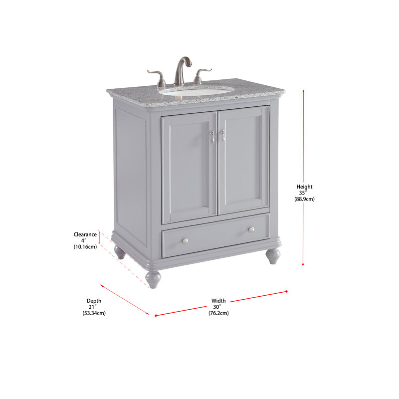 Three Posts™ Launceston 30'' Free Standing Single Bathroom Vanity with
